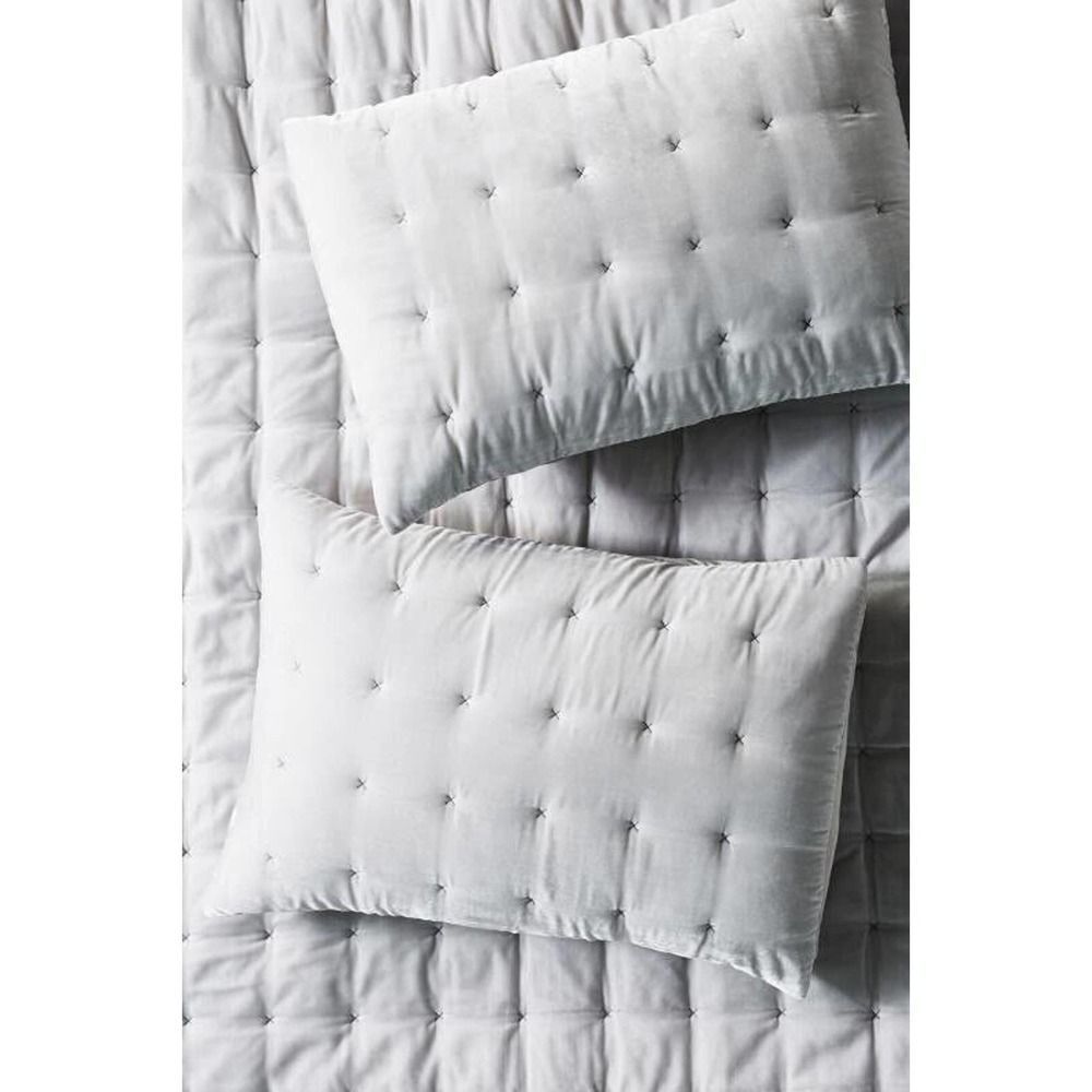 Anthropologie Emery Velvet Standard Shams Set of 2 Silver
